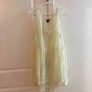 Torrid 4X Off White Lace Sleeveless Skirted Top